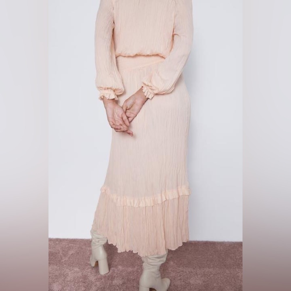 ZARA Pleated Voluminous Dress. Size - L - Picture 7 of 11